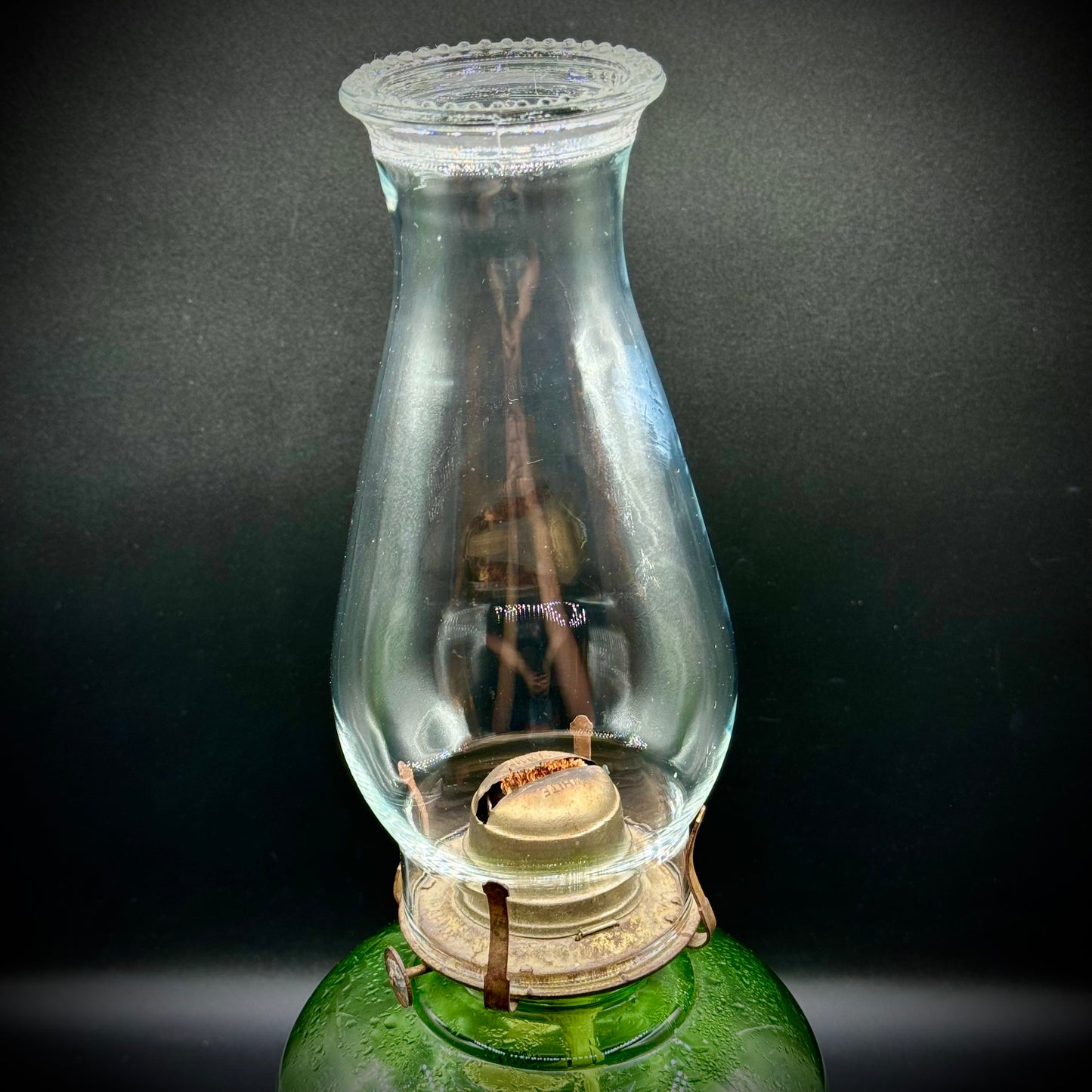 Stunning True Vintage Uranium Glass Oil Lamp