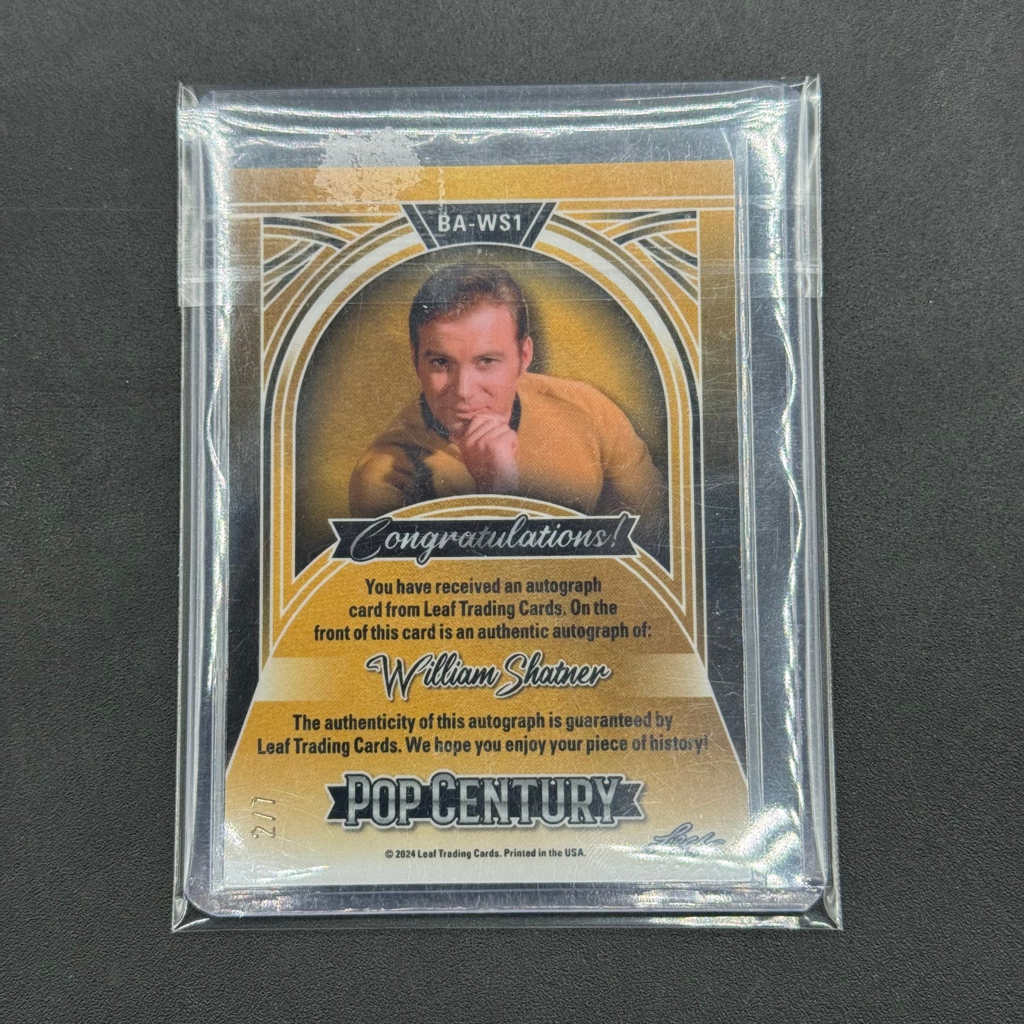 William Shatner Autographed Trading Card #2/7 for Christa