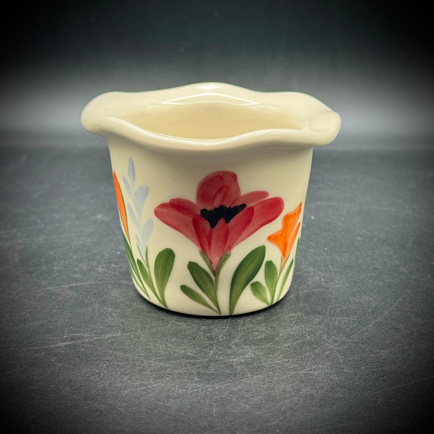 Emerson Creek Pottery Floral Mini Planter - Bedford, VA 2007 Studio Mark
