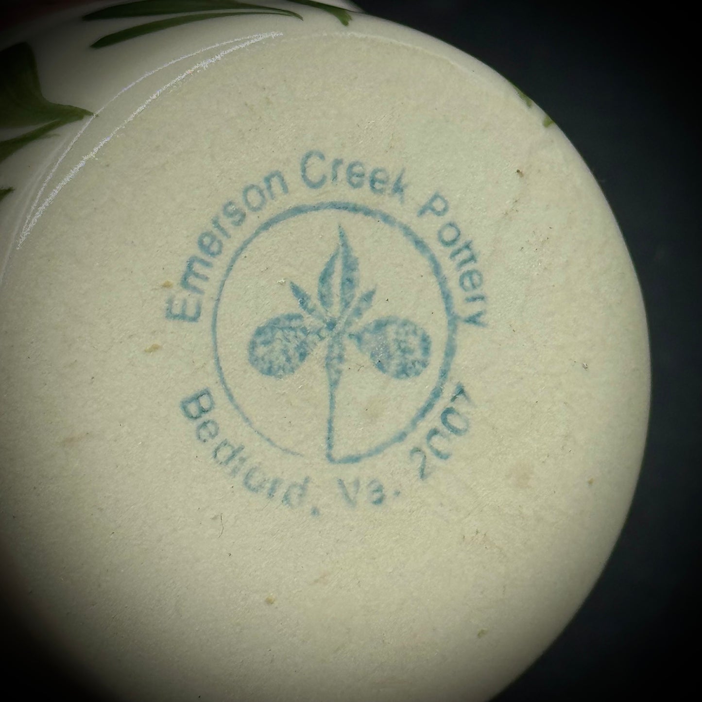 Emerson Creek Pottery Floral Mini Planter - Bedford, VA 2007 Studio Mark