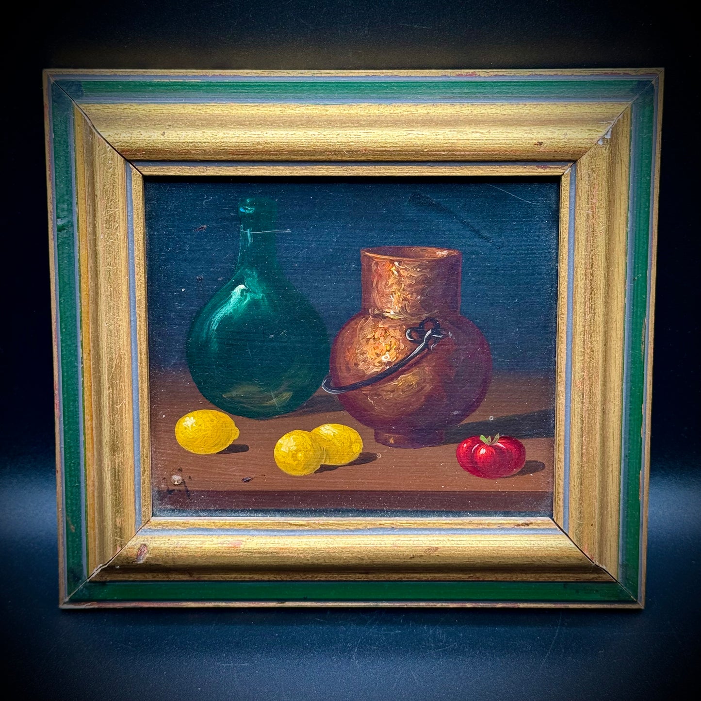 Pair of Vintage Small Oil on Board Still Life Paintings