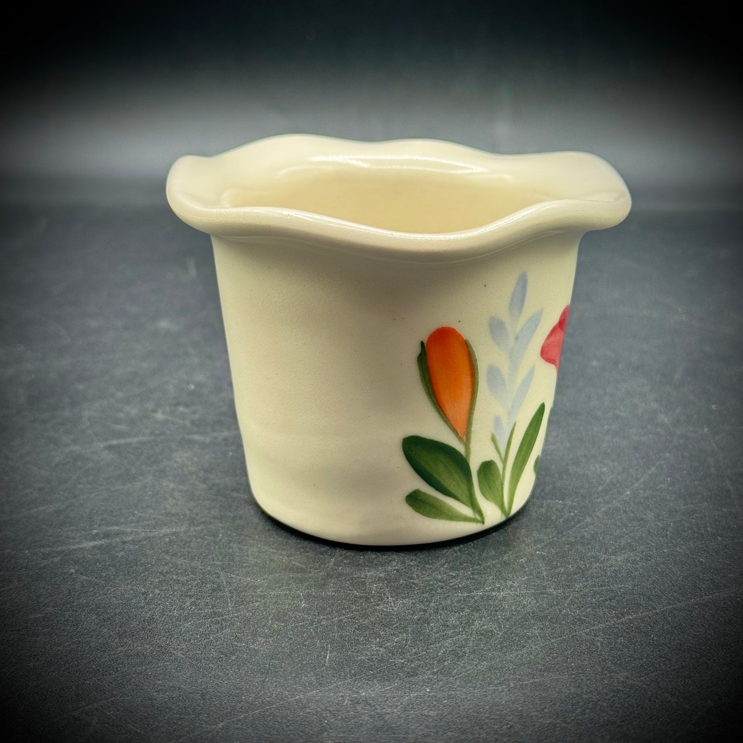 Emerson Creek Pottery Floral Mini Planter - Bedford, VA 2007 Studio Mark