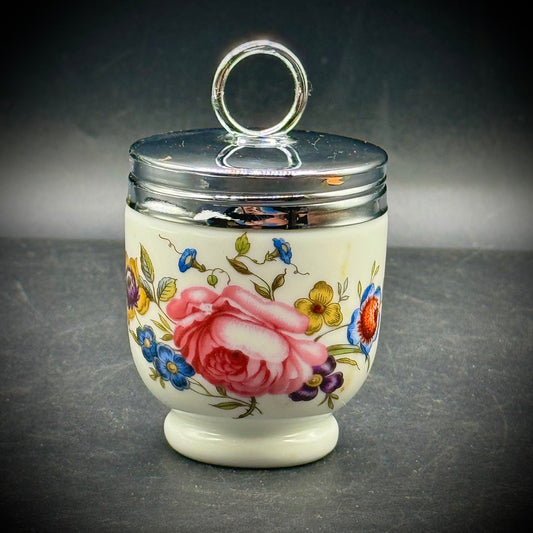 Vintage Royal Doulton Small Egg Coddler with Flower Motif