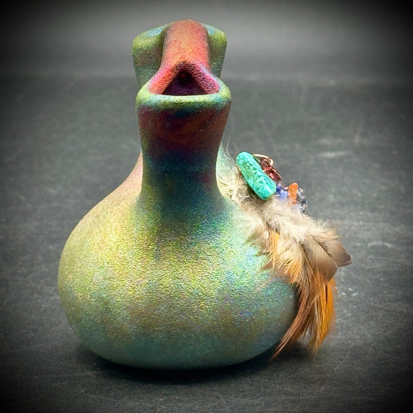 Artist Jeremy Diller Raku Pottery Small Native American Marriage Vase