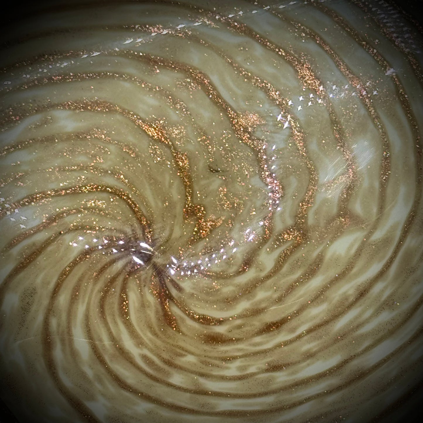 Hand Blown Murano Glass Bowl with Gold Fleck & Swirl Design