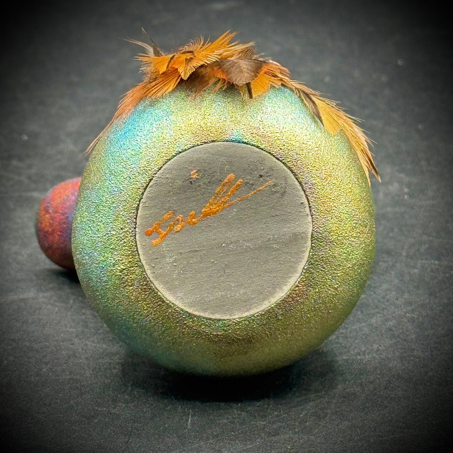 Artist Jeremy Diller Raku Pottery Small Native American Marriage Vase