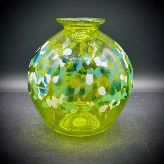 Signed & Hand Blown Art Glass Vase