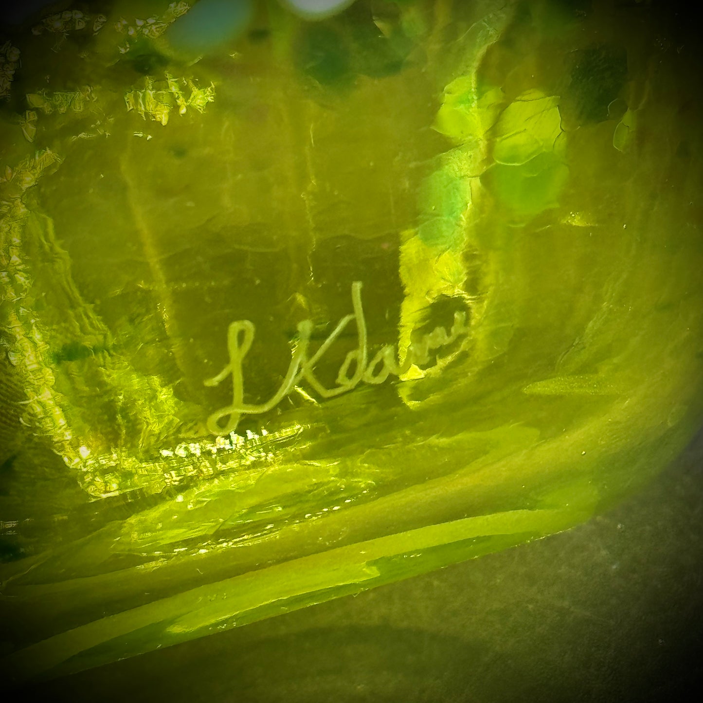 Signed & Hand Blown Art Glass Vase