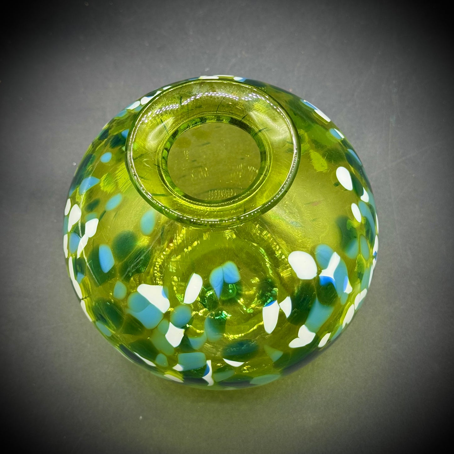 Signed & Hand Blown Art Glass Vase