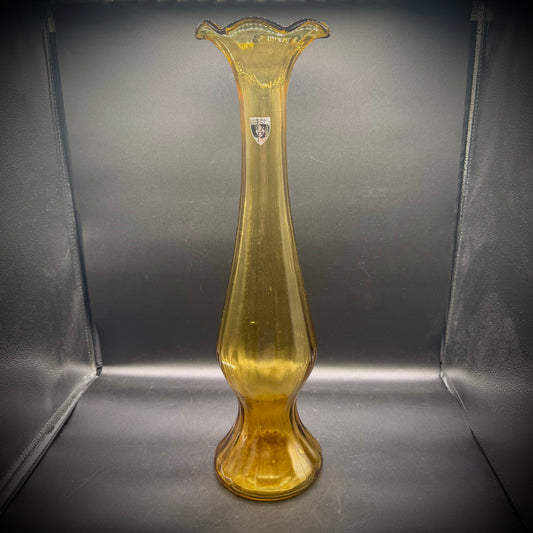 20" Tall Vintage Empoli Florentine Original Italian Glass Vase