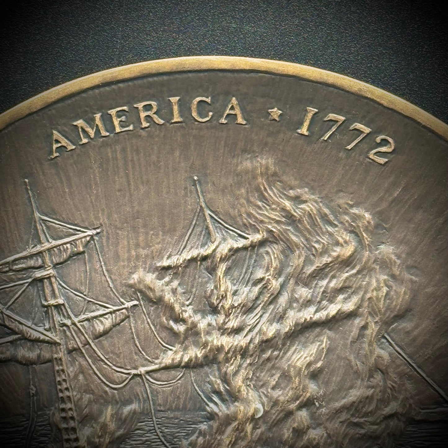 RARE Numbered 1972 Gaspee Affair Heavy Bronze Plate