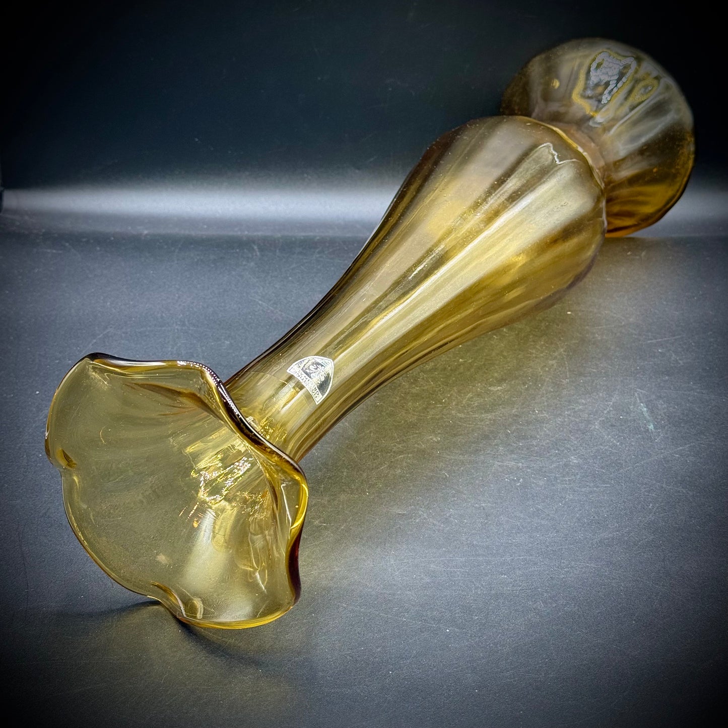 20" Tall Vintage Empoli Florentine Original Italian Glass Vase