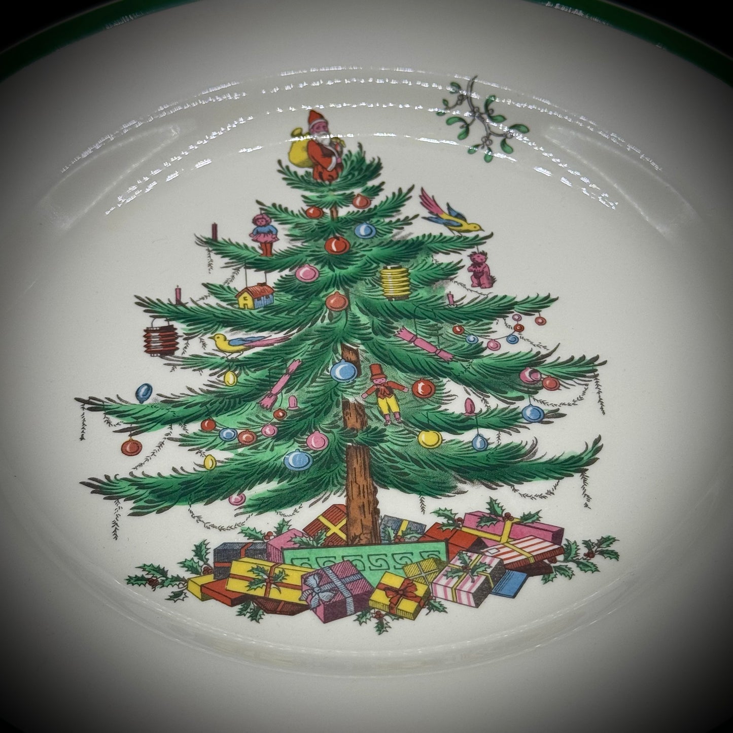 3 Piece Set of Spode Christmas Tree Dish, Saucer & Tea Cup
