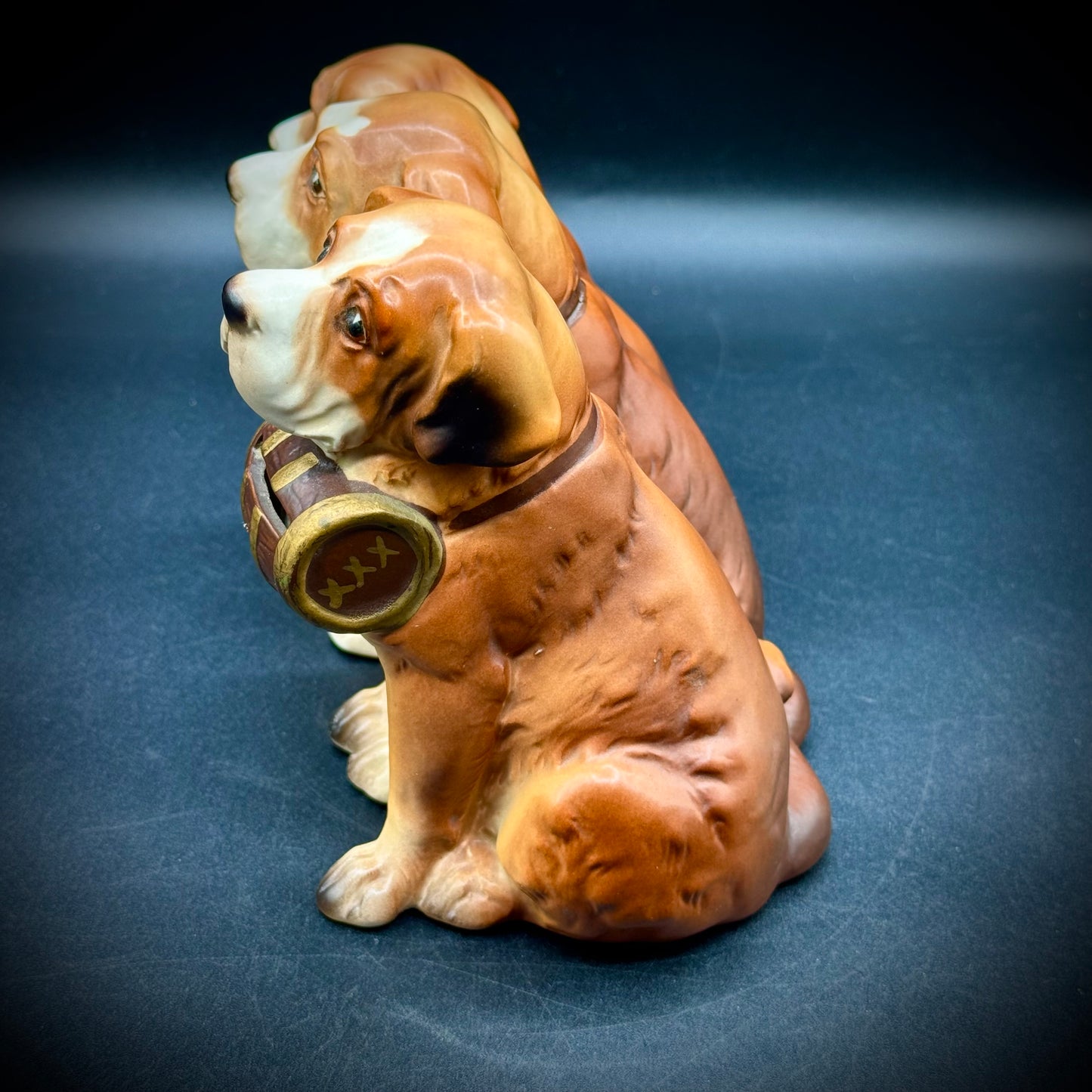 Vintage 1950s Japan Porcelain Three St. Bernard Dog Bank