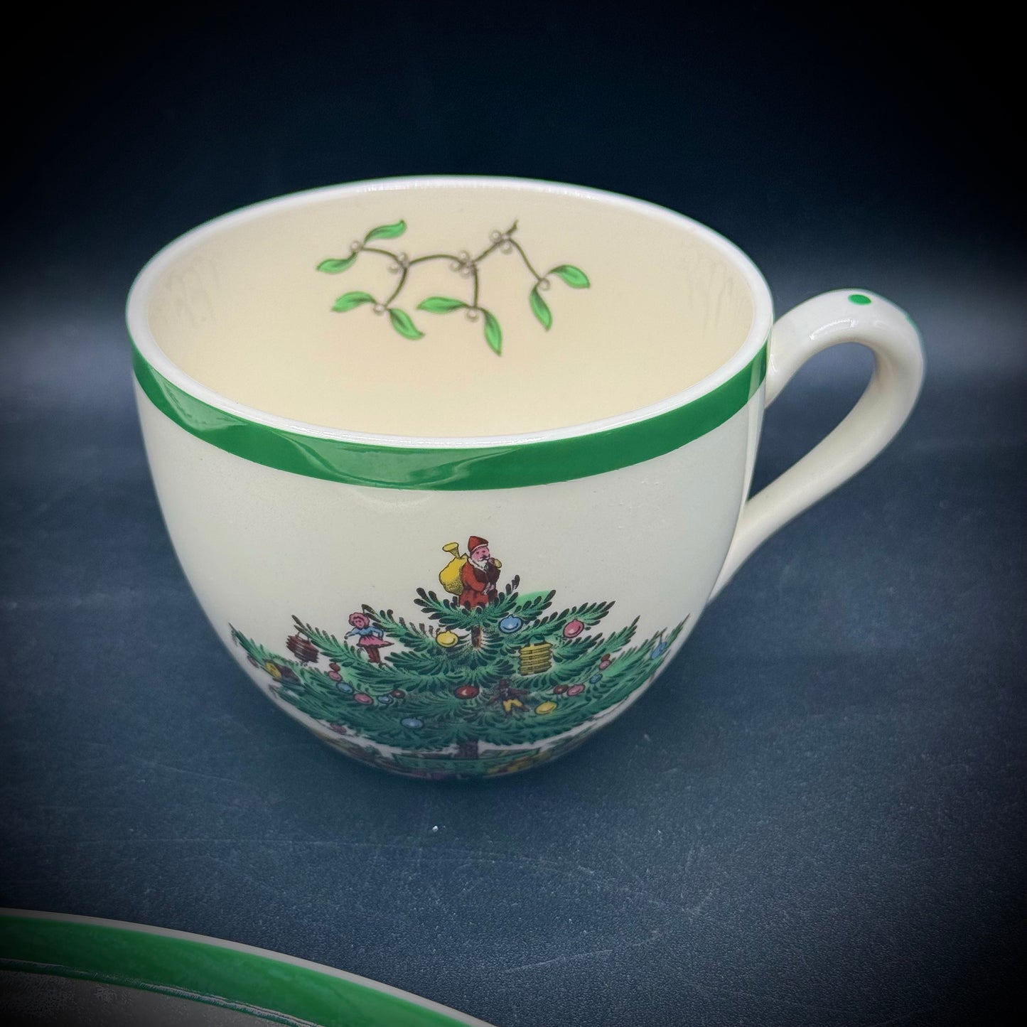 3 Piece Set of Spode Christmas Tree Dish, Saucer & Tea Cup
