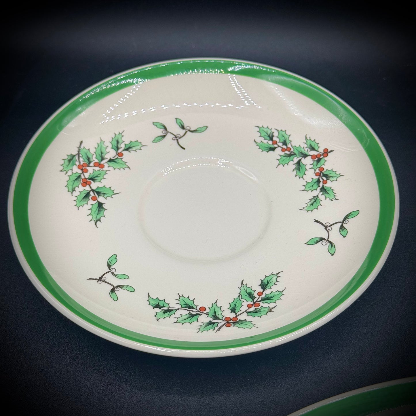 3 Piece Set of Spode Christmas Tree Dish, Saucer & Tea Cup