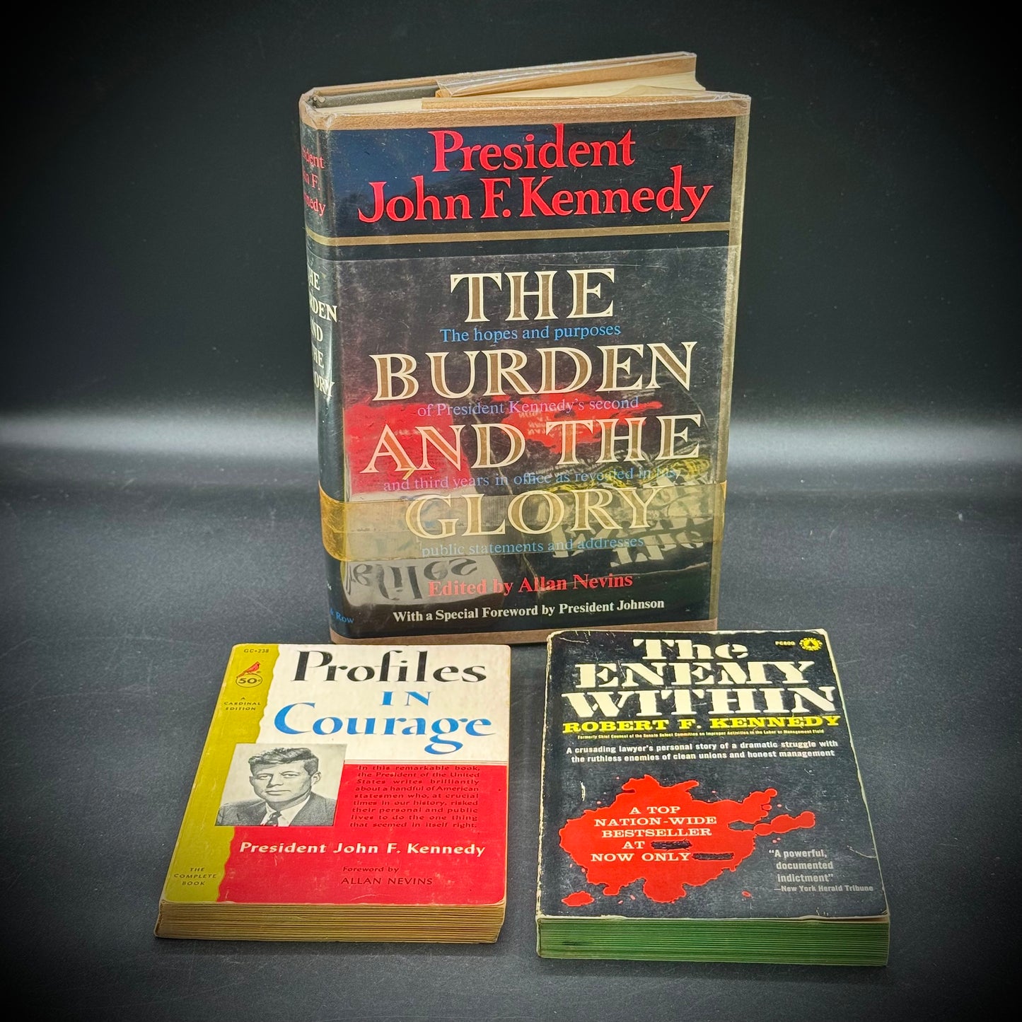 Set of 3 Vintage Books by John F. Kennedy & Robert F. Kennedy