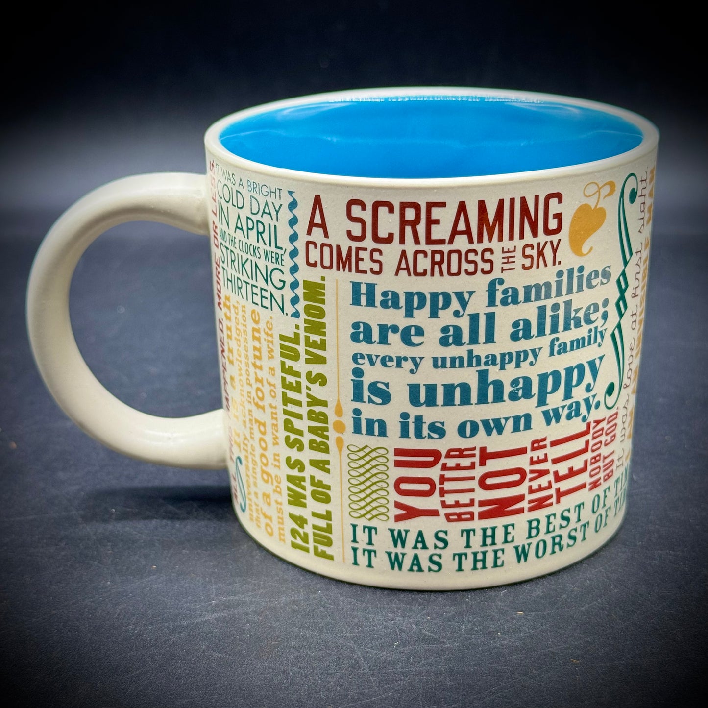 Unemployed Philosophers Guild "First Lines" Coffee Mug