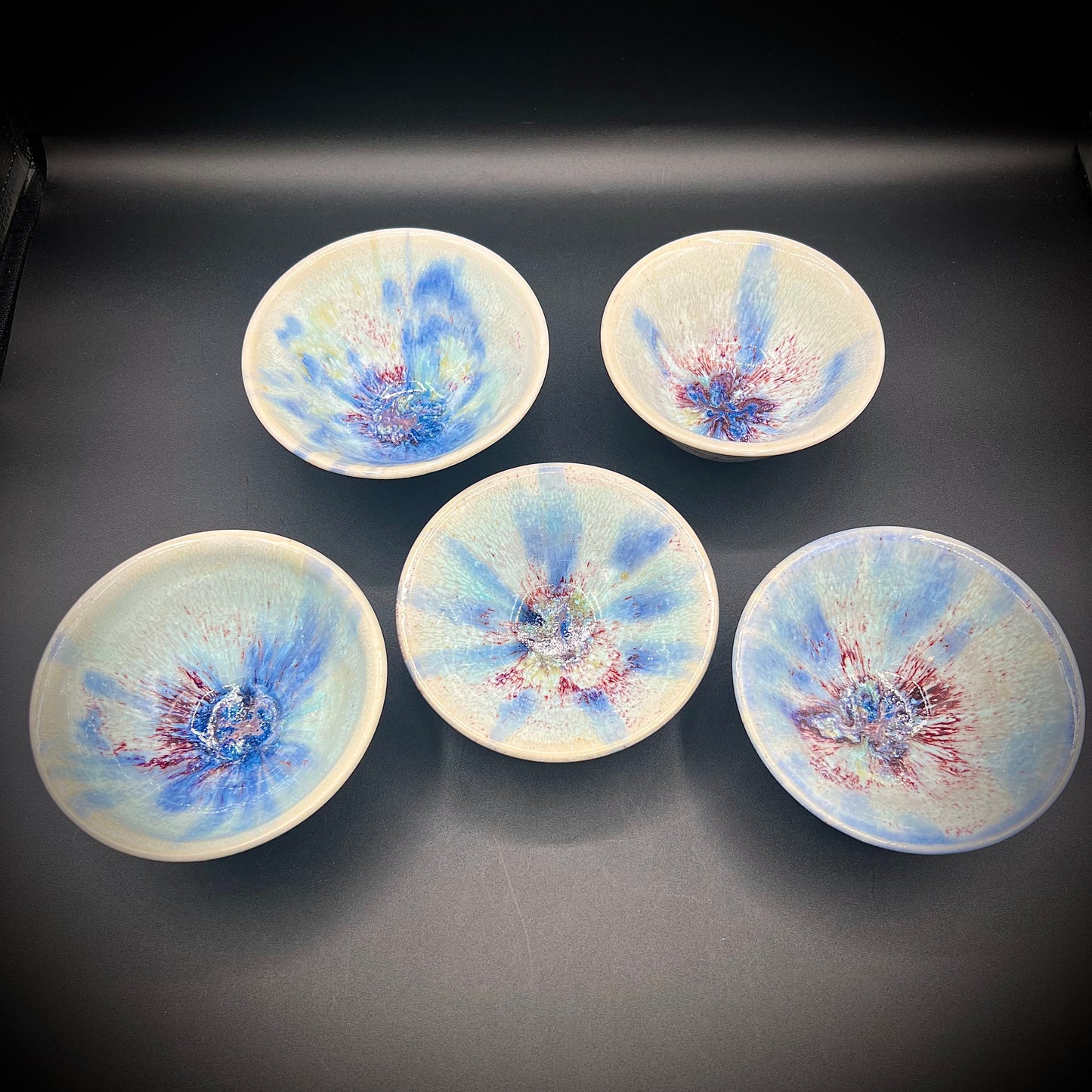 Set of 5 Hand Thrown Original Vintage Artisan Potter Bowls