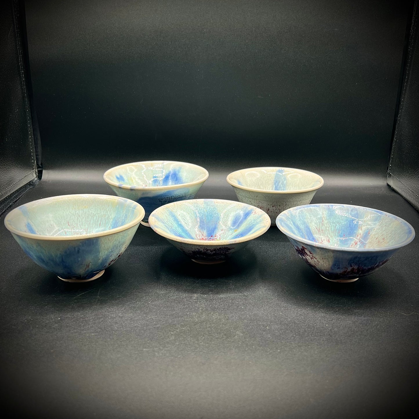 Set of 5 Hand Thrown Original Vintage Artisan Potter Bowls