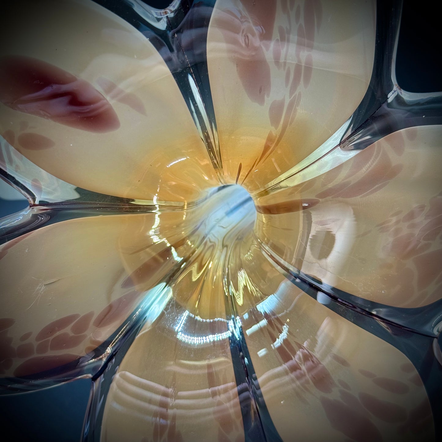 Stunning Large Murano Glass Flower with Free Form Base