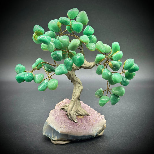 Beautiful Jade & Lavender Quartz Tree