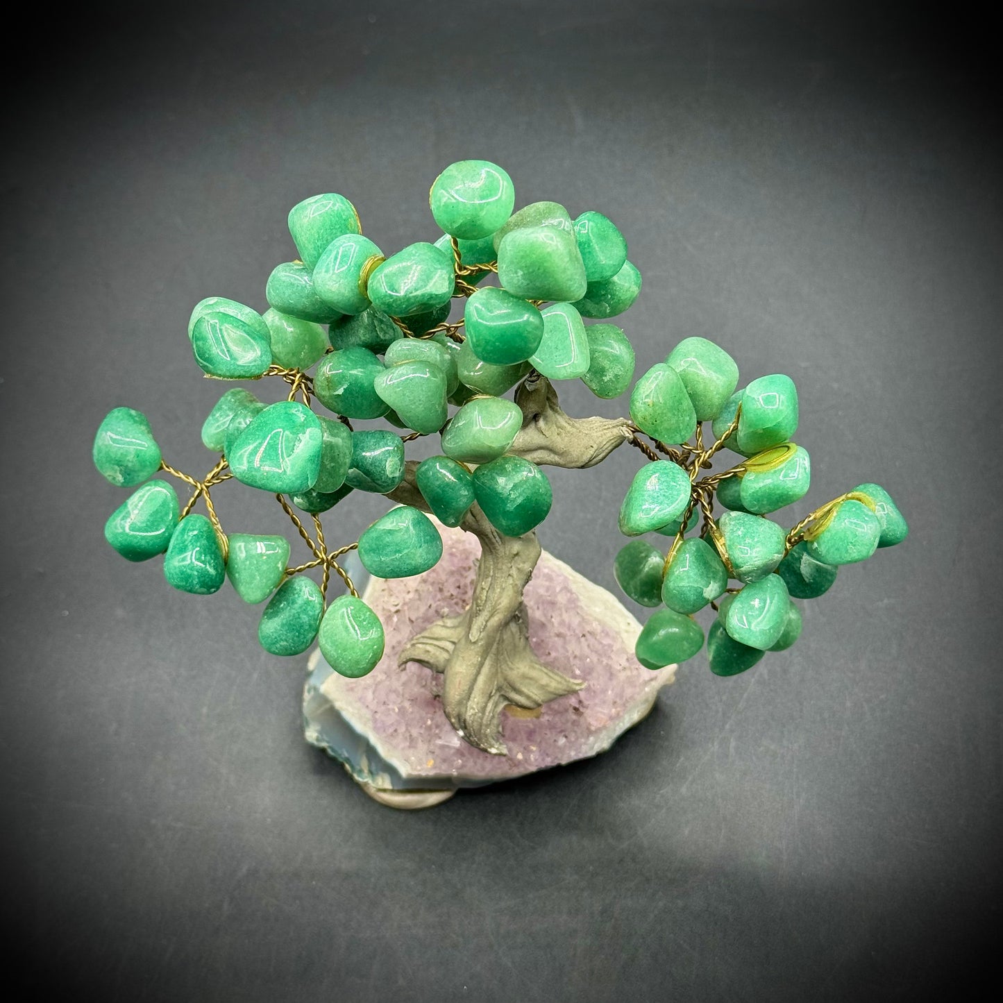 Beautiful Jade & Lavender Quartz Tree