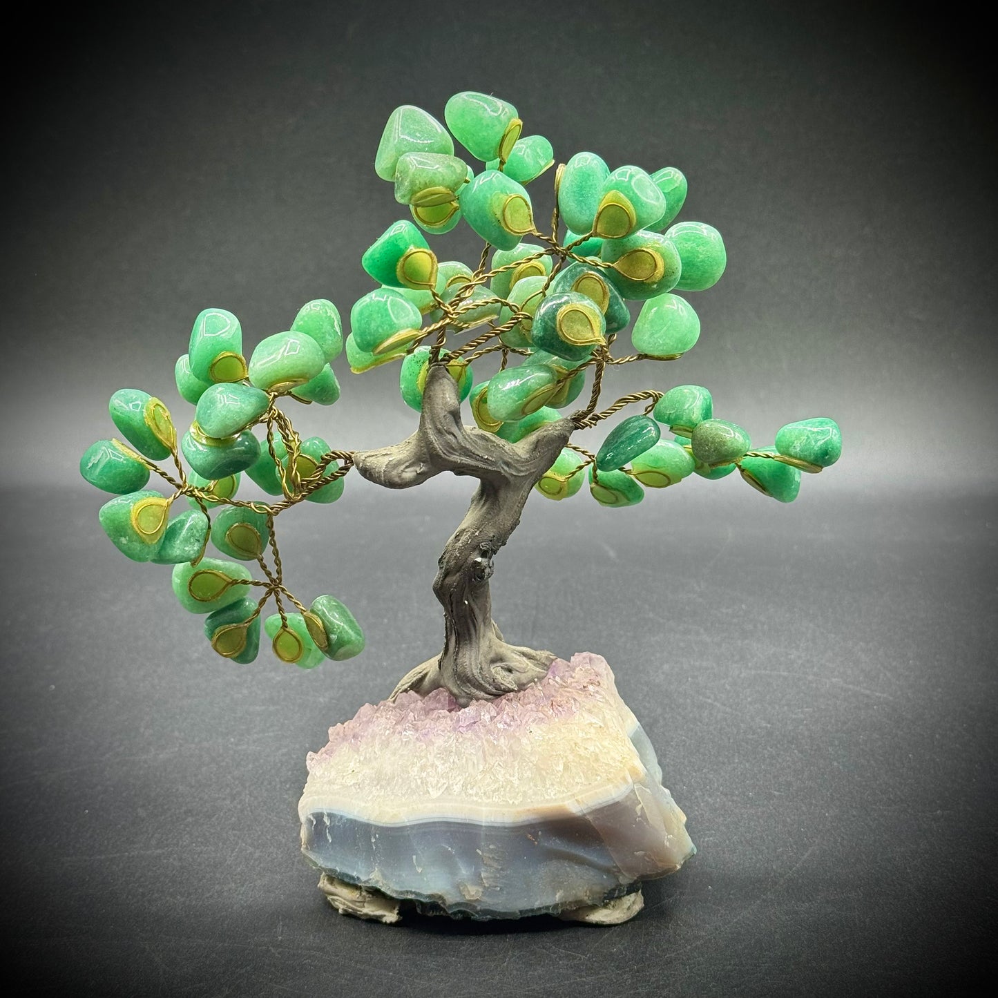 Beautiful Jade & Lavender Quartz Tree