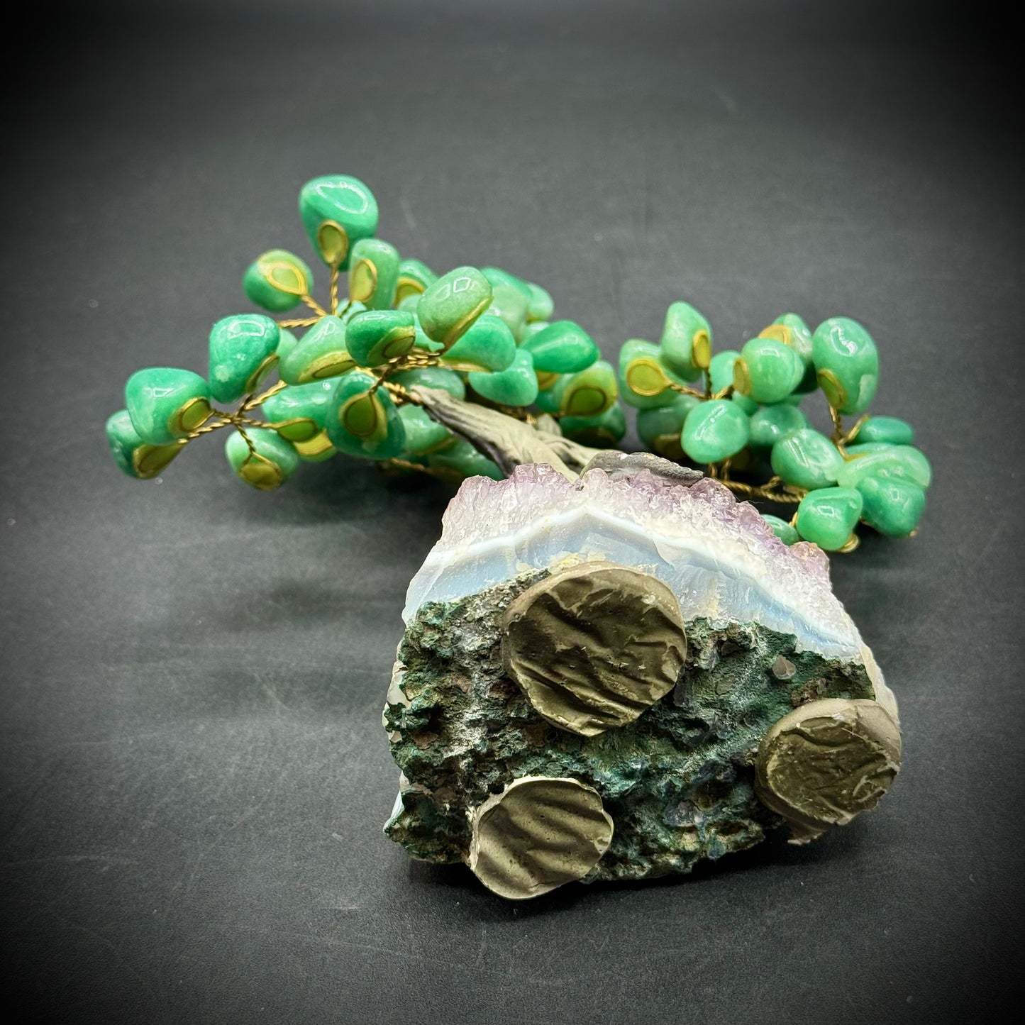 Beautiful Jade & Lavender Quartz Tree