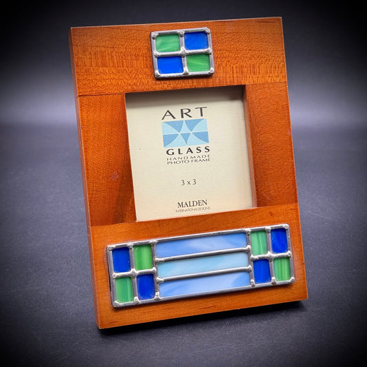 Hand Made Wood & Art Glass Frame by Malden