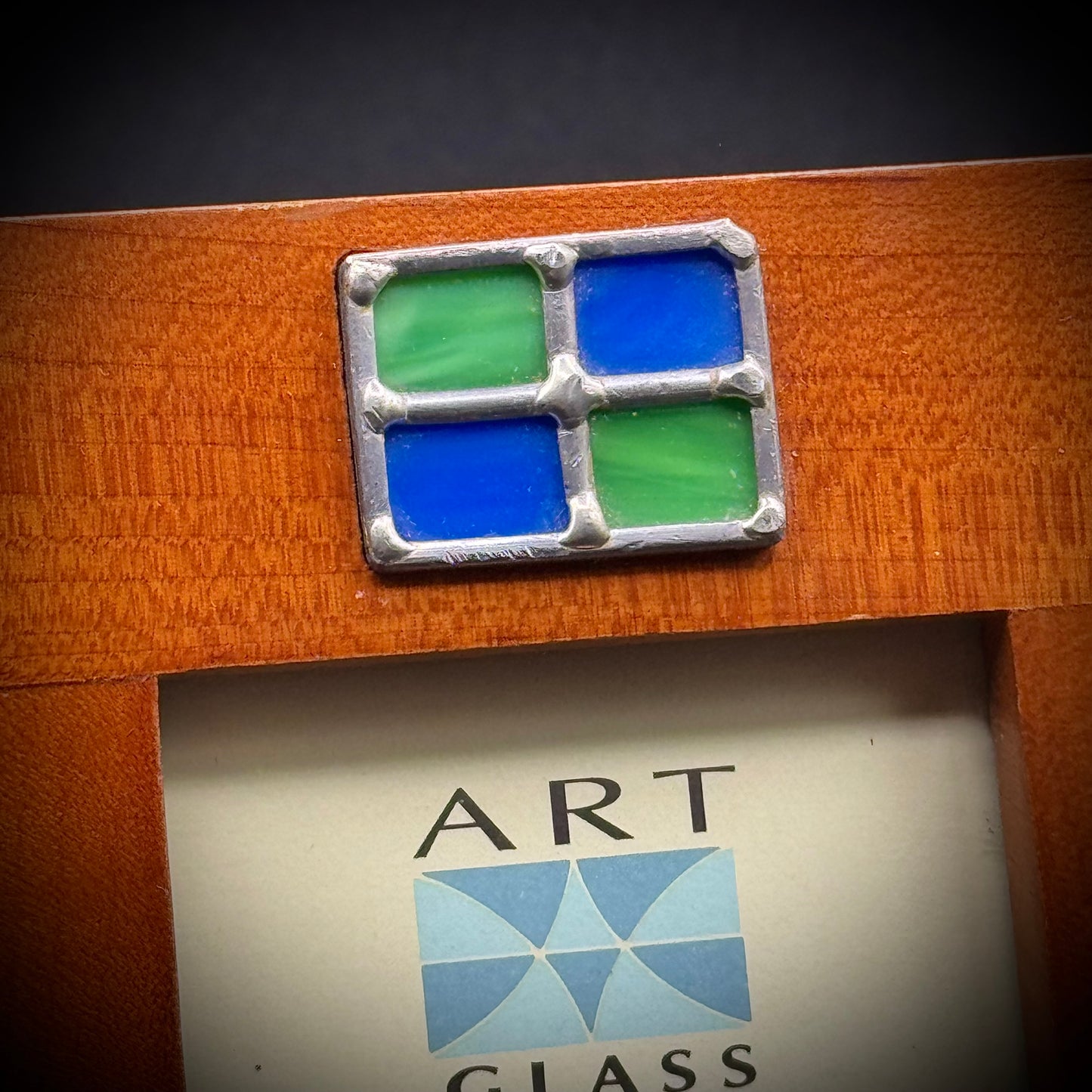 Hand Made Wood & Art Glass Frame by Malden