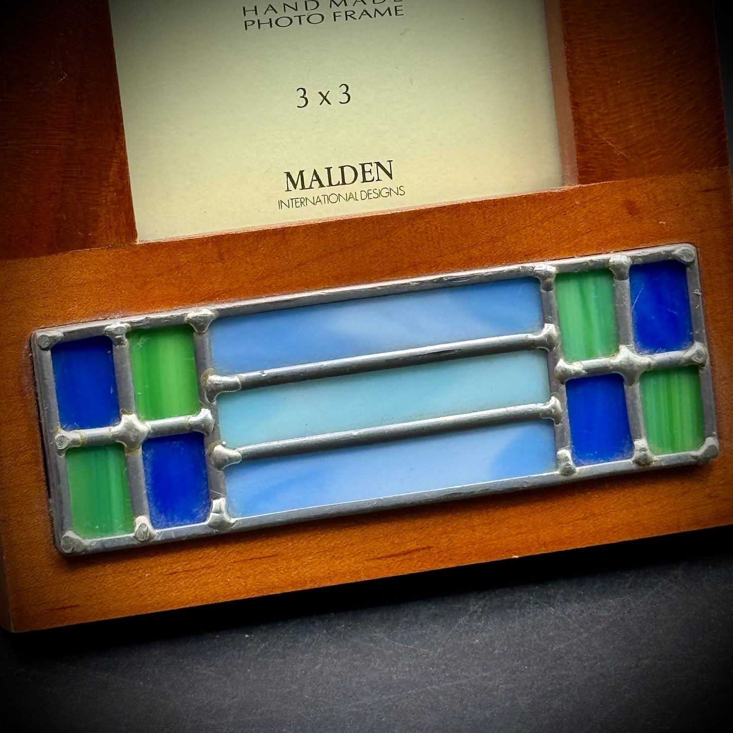 Hand Made Wood & Art Glass Frame by Malden