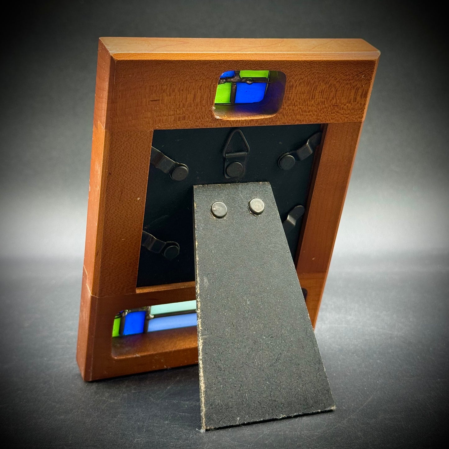 Hand Made Wood & Art Glass Frame by Malden