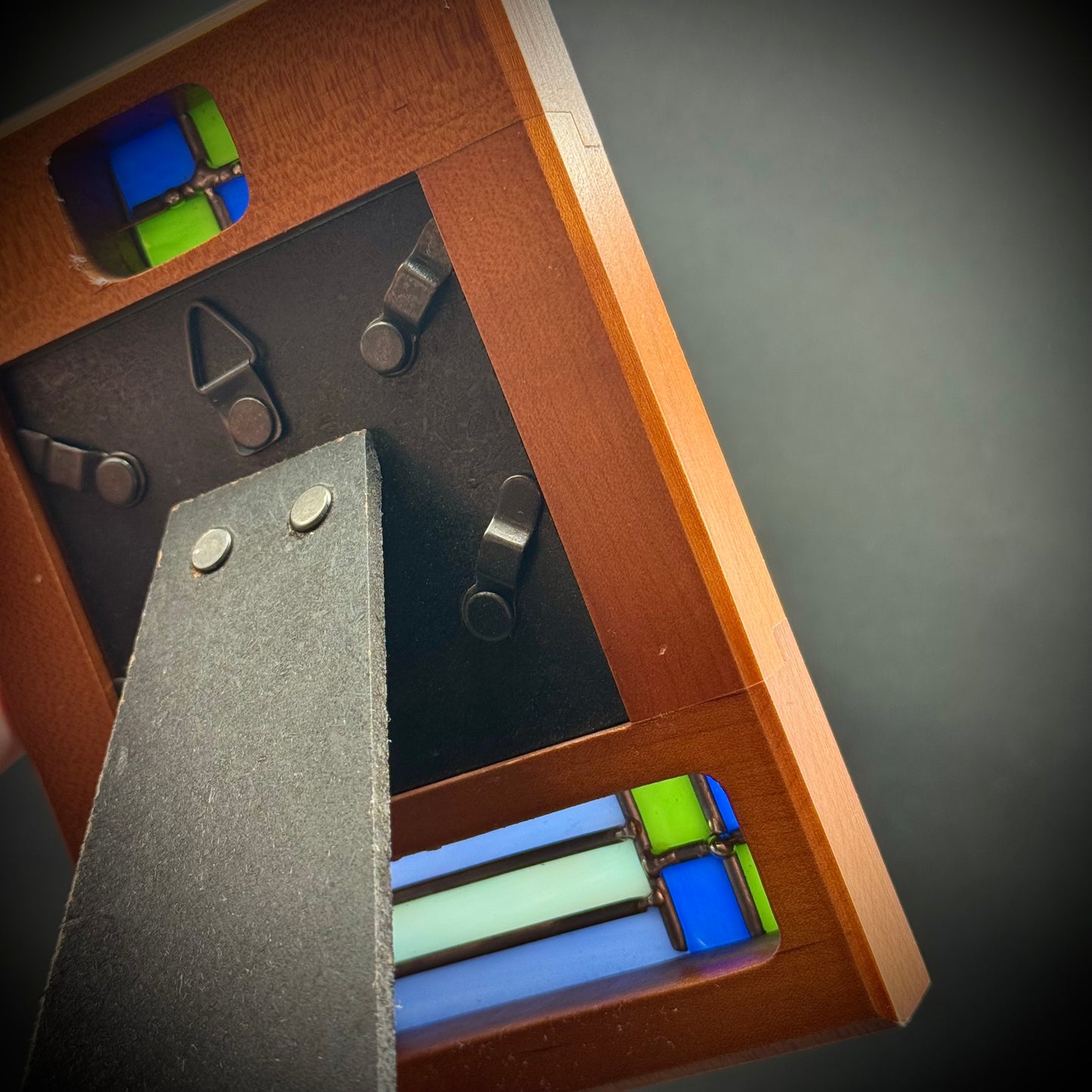 Hand Made Wood & Art Glass Frame by Malden