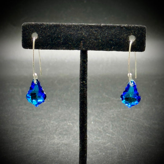 Hand Crafted Sosie Designs Sterling Silver & Crystal Earrings Made in USA