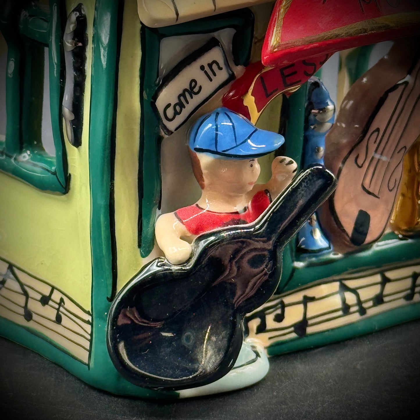 2006 Blue Sky Heather Goldminc Whimsical Music Store Ceramic Votive