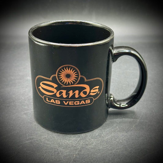 RARE Vintage Sands Las Vegas Black and Gold Coffee Mug