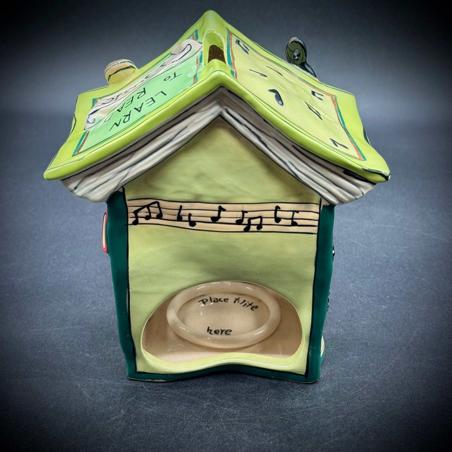 2006 Blue Sky Heather Goldminc Whimsical Music Store Ceramic Votive