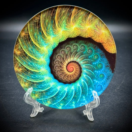 Small Swirl Glass Dish with Shell Motif