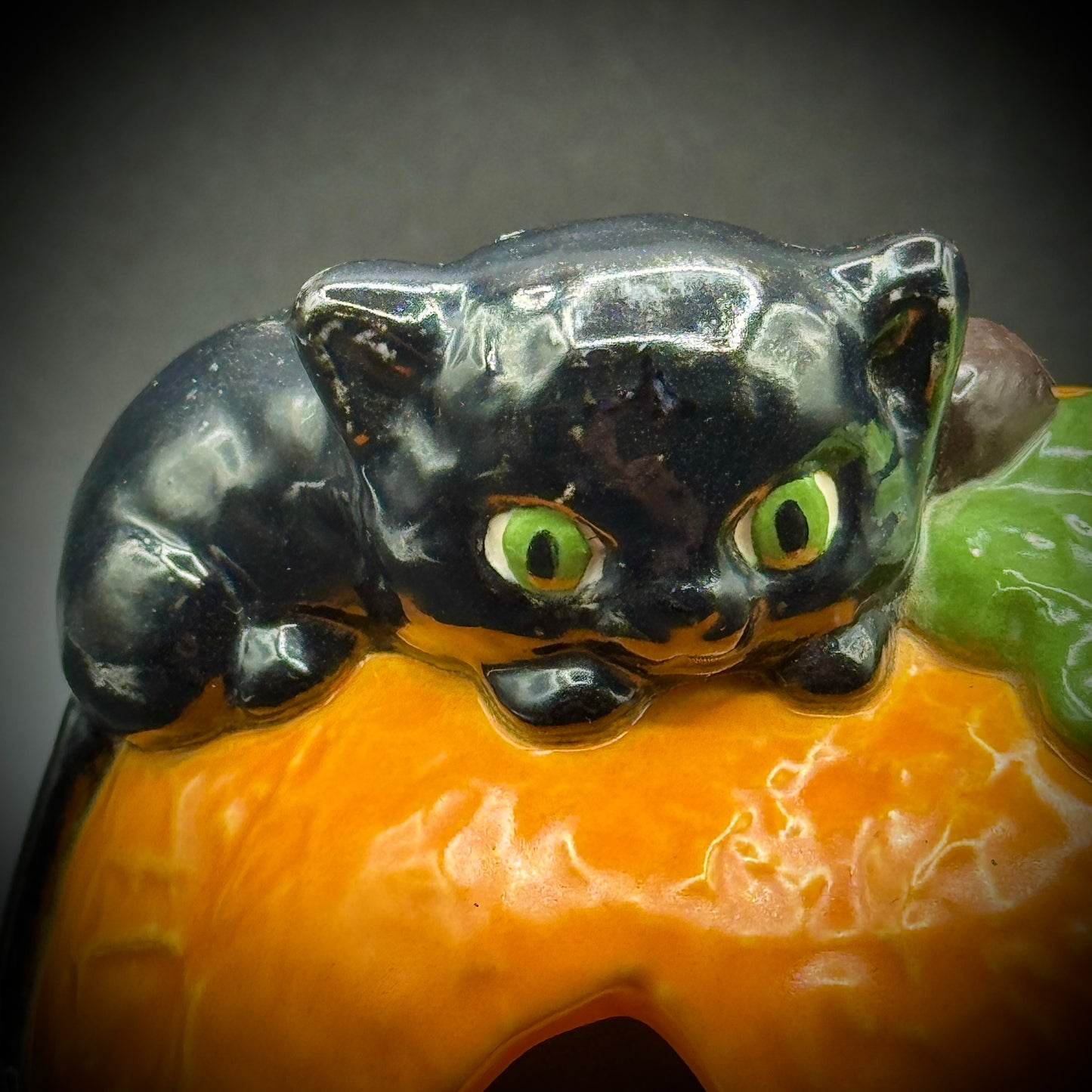Vintage 1980 Pumpkin & Black Cat Halloween Electric Light