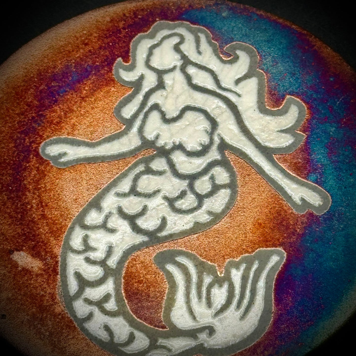 Raku Potteryworks Artist Signed Multi-Color Mermaid Tile