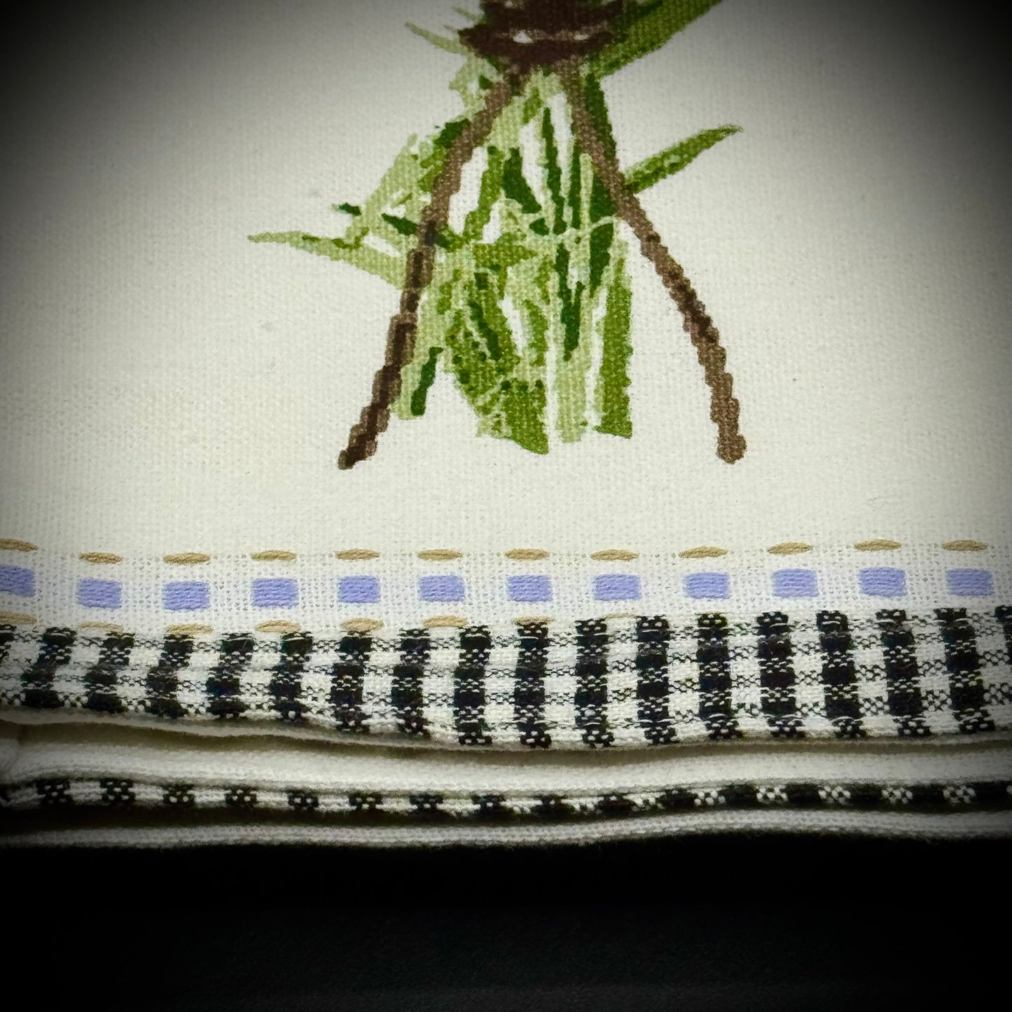 New Embellished Lavender Flower Kitchen Towel