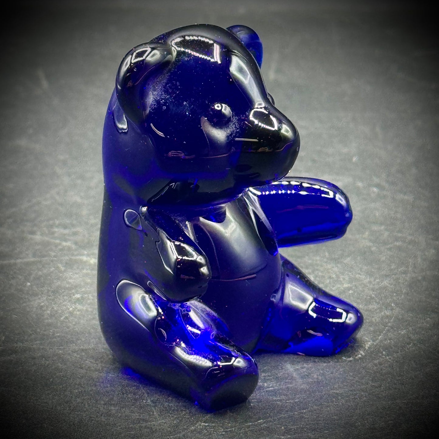 Vintage Oneida Cobalt Blue Teddy Bear Paperweight