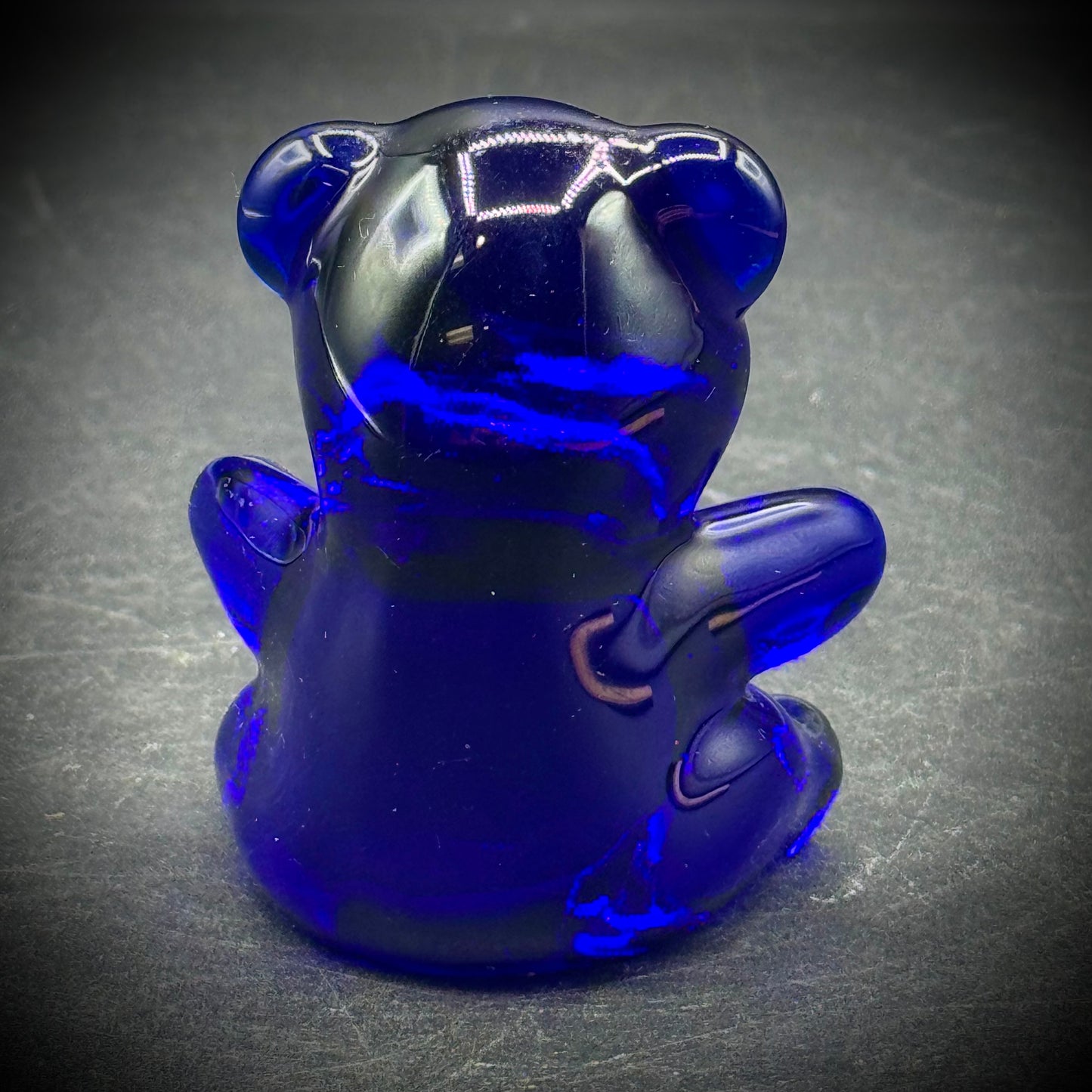 Vintage Oneida Cobalt Blue Teddy Bear Paperweight