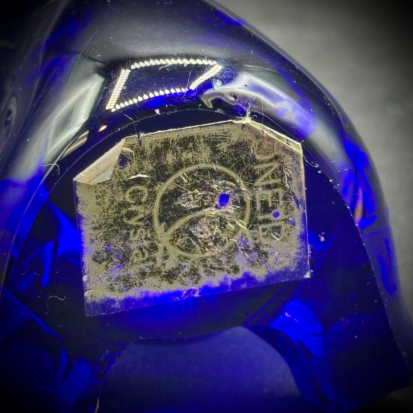 Vintage Oneida Cobalt Blue Teddy Bear Paperweight