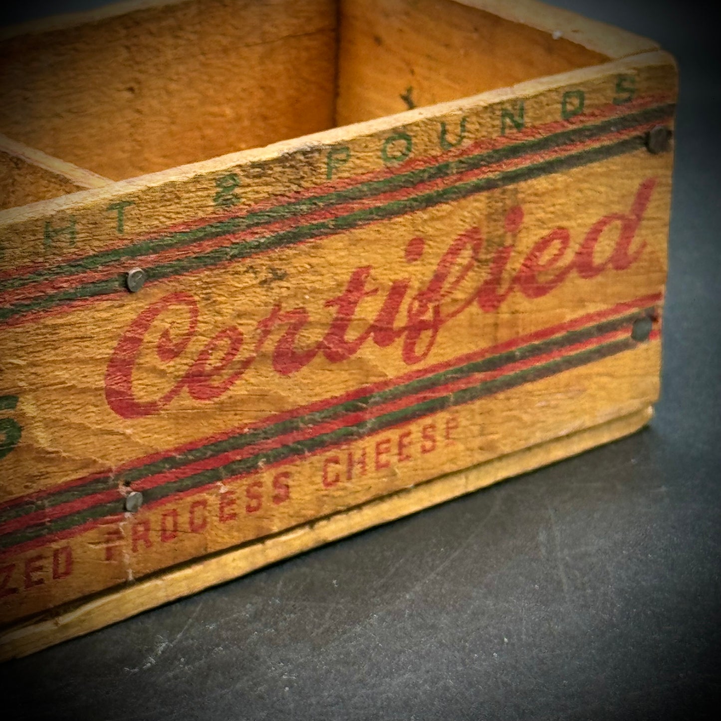 Vintage Two Section Wood Wilson's Certified Cheese Box