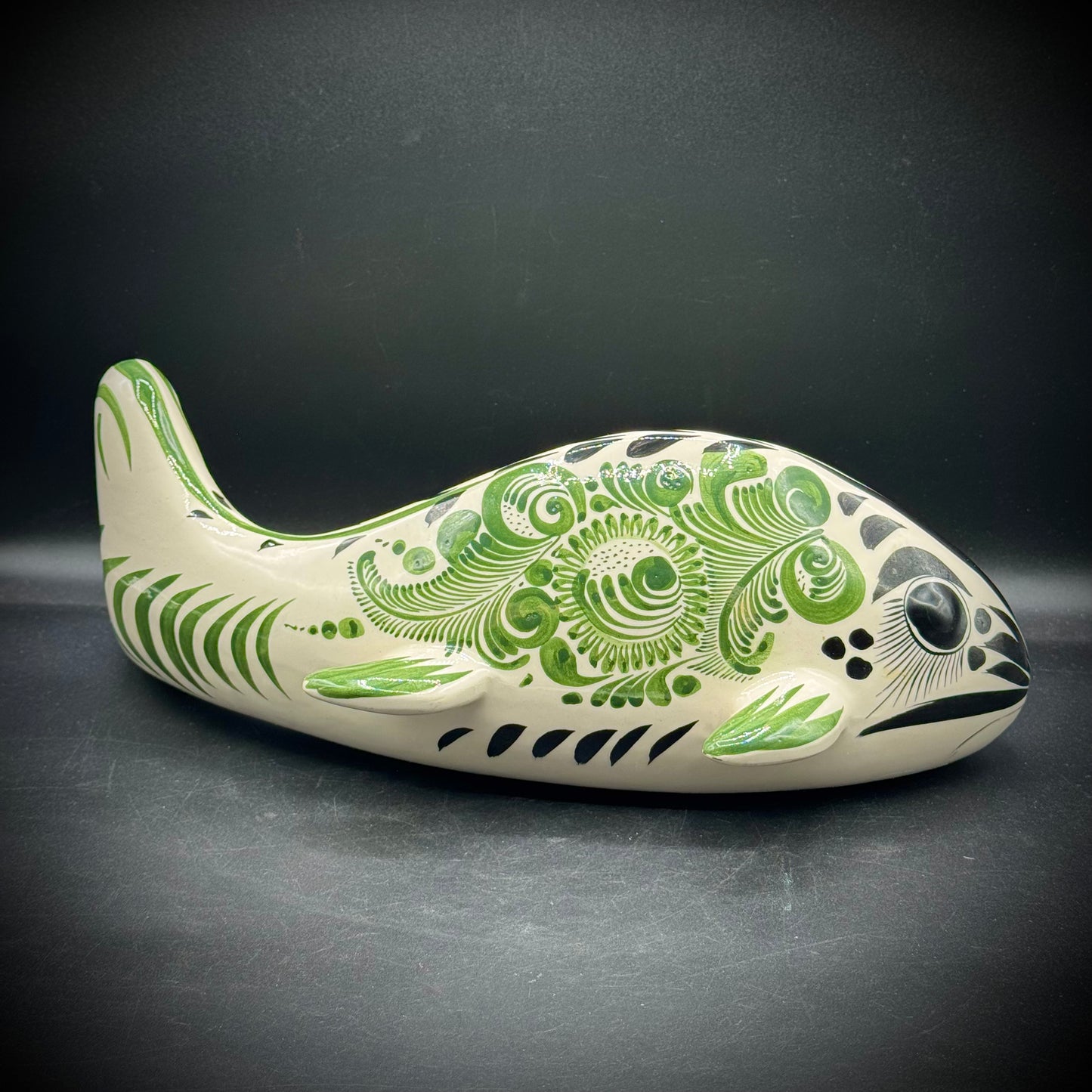 Large Signed Talavera Mexican Pottery Fish