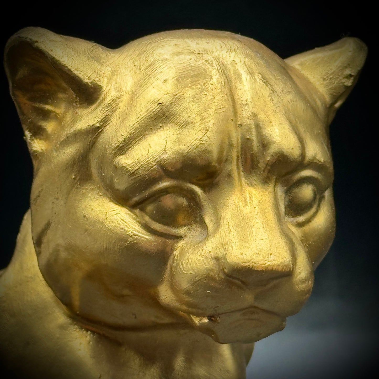 Vintage MCM Gold Tone Cat Planter
