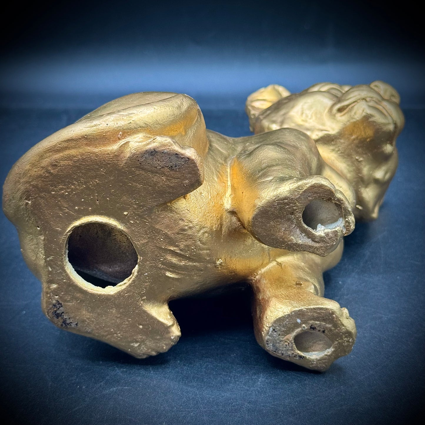 Vintage MCM Gold Tone Cat Planter