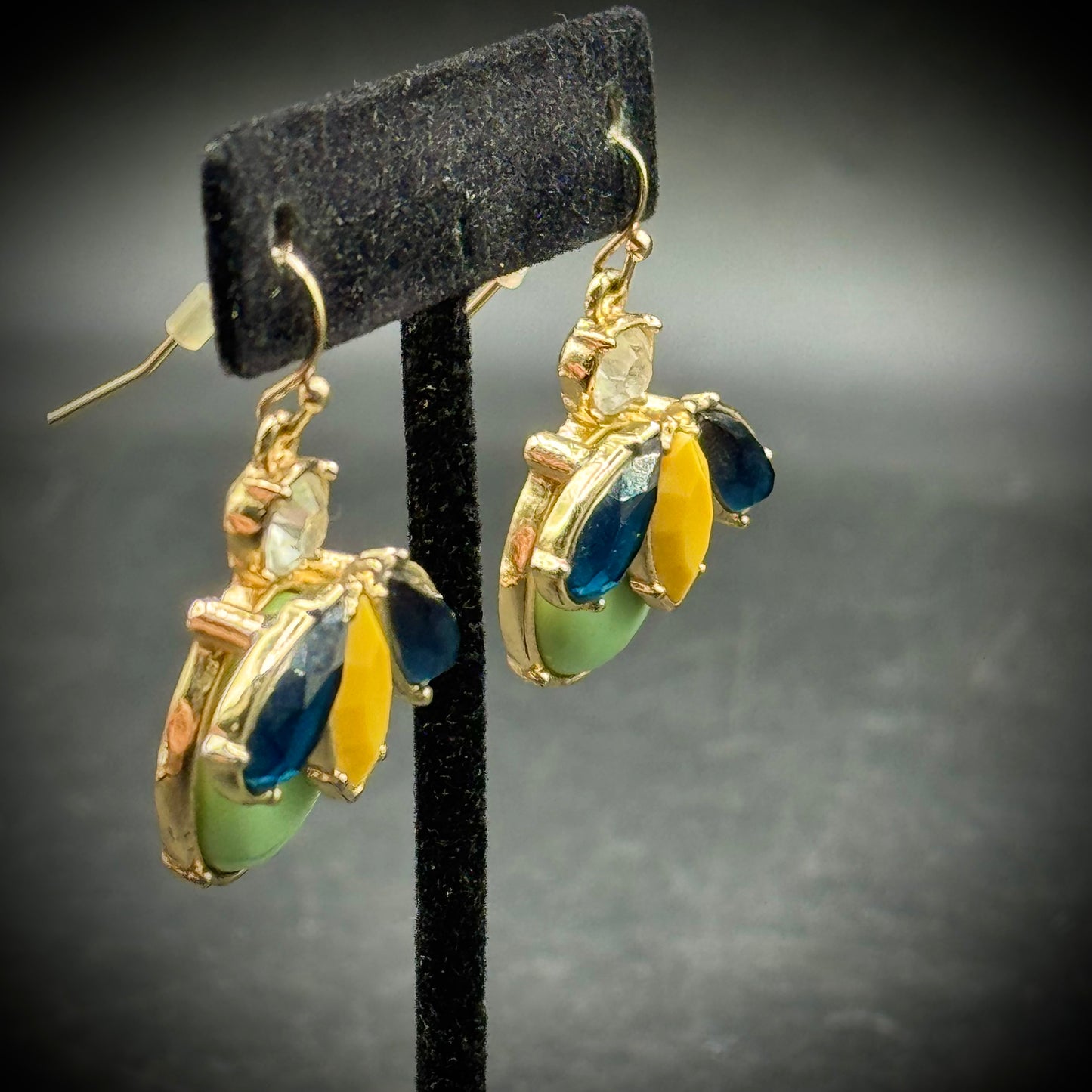 Enamel & Metal Bee Earrings